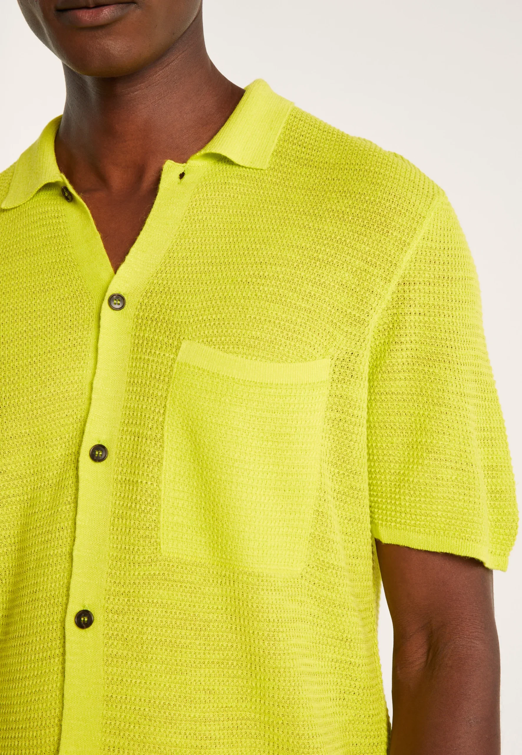 Montagut Chemises-Chemise manches courtes en lin flammé - Icarus 90-Vert anis