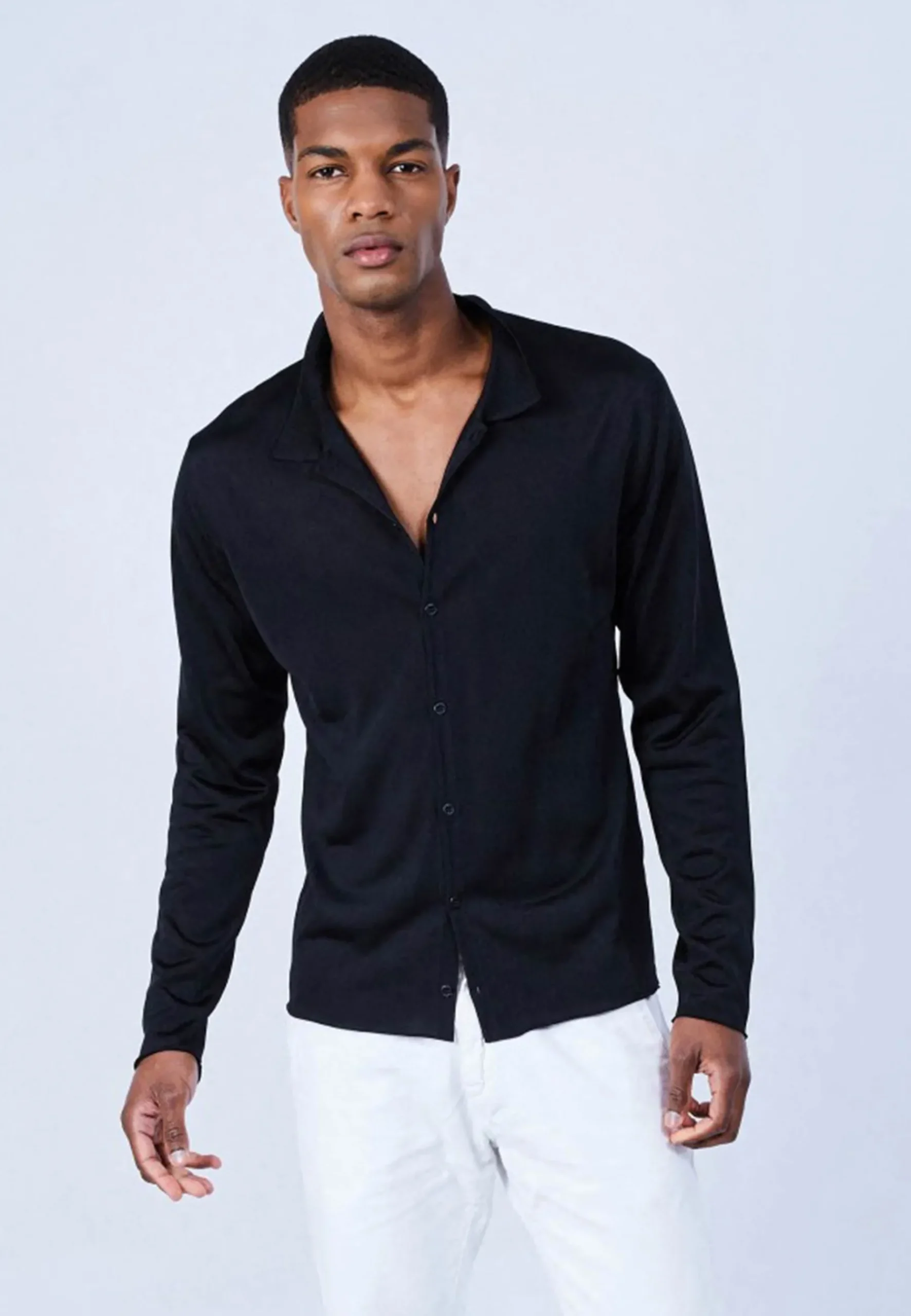 Montagut Le Fil Lumière®-Chemise manches longues en Fil Lumière - Lazar 01-Noir