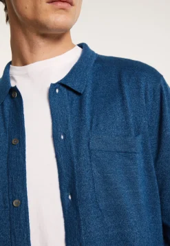 Montagut Chemises-Chemise manches longues en lin cachemire - Bazar 06-Bleu moyen