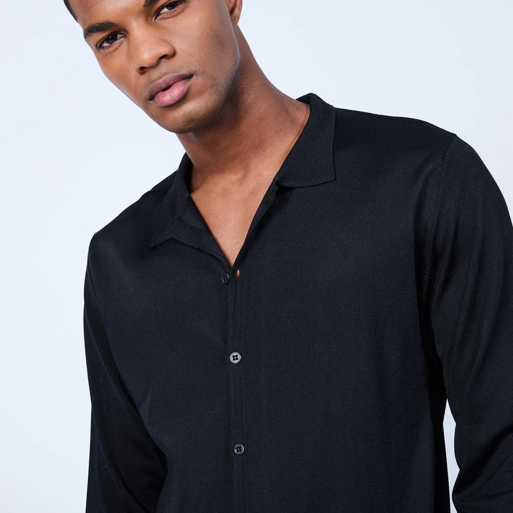 Montagut Le Fil Lumière®-Chemise manches longues en Fil Lumière - Lazar 01-Noir