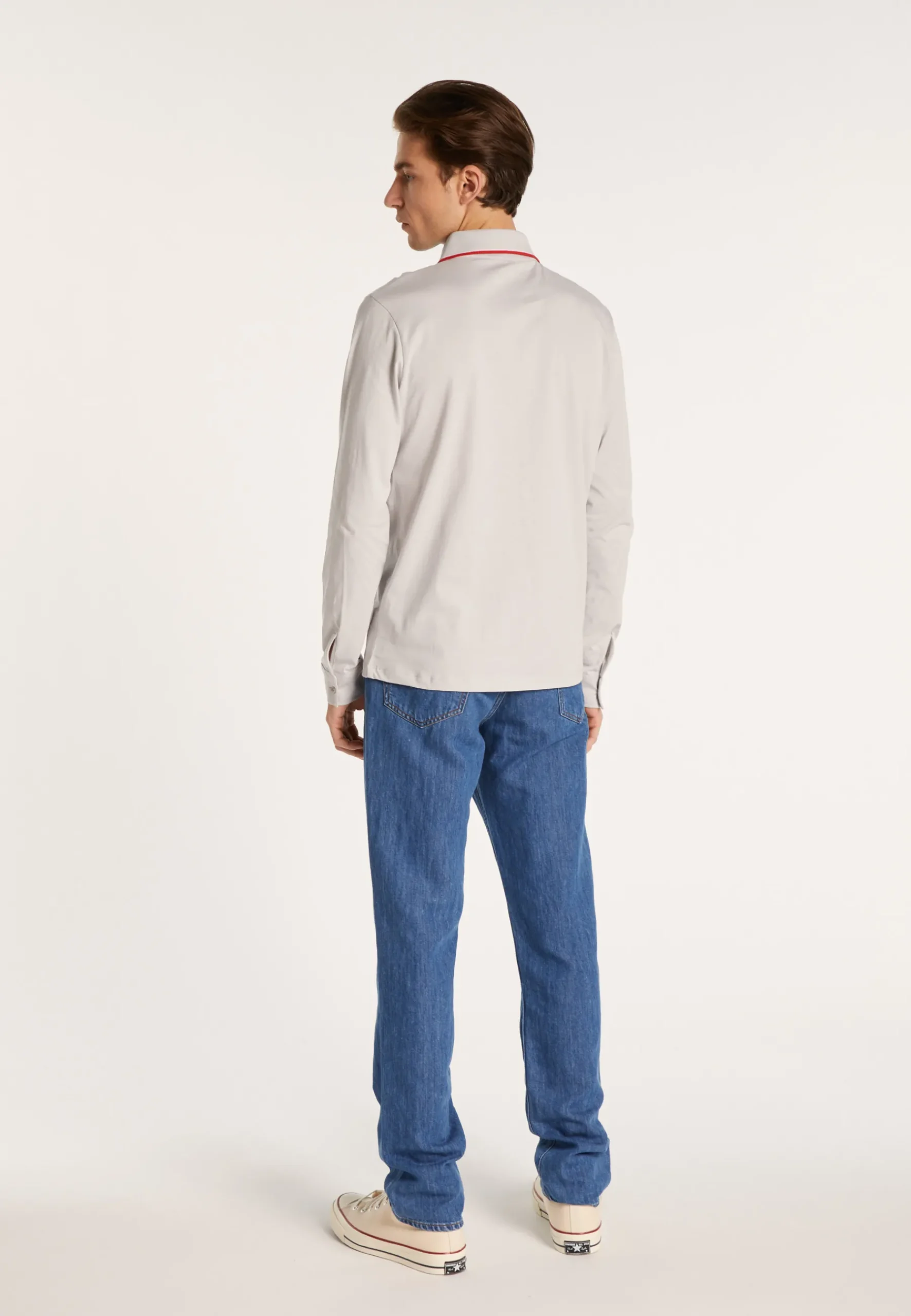 Montagut Chemises-Chemise manches longues en coton jersey - Baggy 11-Gris clair