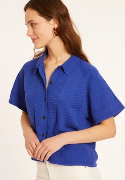 Montagut T-Shirts Et Débardeurs-Chemisier en coton - Medina 03-Bleu foncé