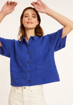 Montagut T-Shirts Et Débardeurs-Chemisier en coton - Medina 03-Bleu foncé