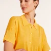 Montagut T-Shirts Et Débardeurs-Chemisier en lin flammé - Pablito 08-Jaune