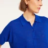 Montagut T-Shirts Et Débardeurs-Chemisier en lin flammé - Pablito 48-Bleu roi