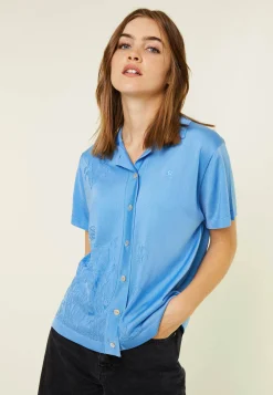 Montagut Chemisiers Et Polos-Chemisier manches courtes à motifs - Eloise 04-Bleu clair