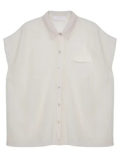 Montagut T-Shirts Et Débardeurs-Chemisier manches courtes effet irrisé - Stacy 82-Ecru
