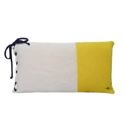 Montagut Coussins Et Plaids-Coussin avec noeud en coton bio - Kansas 02-Blanc