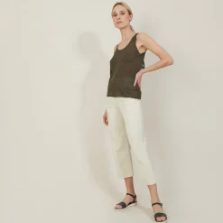 Montagut T-Shirts Et Débardeurs-Débardeur col rond effet irrisé - Ness 83-Kaki