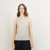 Montagut Les Incontournables-Débardeur col v en laine - Blanchette 13-Beige moyen