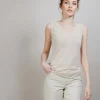Montagut T-Shirts Et Débardeurs-Débardeur en lin flammé - Boréal 12-Beige clair