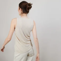 Montagut T-Shirts Et Débardeurs-Débardeur en lin flammé - Boréal 12-Beige clair
