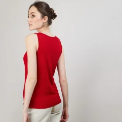 Montagut T-Shirts Et Débardeurs-Débardeur en lin flammé - Boréal 52-Rouge