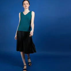 Montagut T-Shirts Et Débardeurs-Débardeur en lin flammé - Boréal 21-Vert foncé