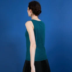 Montagut T-Shirts Et Débardeurs-Débardeur en lin flammé - Boréal 21-Vert foncé