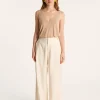 Montagut T-Shirts Et Débardeurs-Débardeur en lin flammé - Lalita 13-Beige moyen