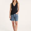 Montagut T-Shirts Et Débardeurs-Débardeur en lin flammé - Lalita 05-Bleu marine