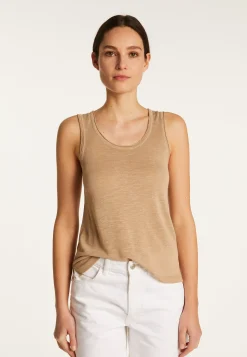 Montagut T-Shirts Et Débardeurs-Débardeur en lin flammé - Maitena 13-Beige moyen