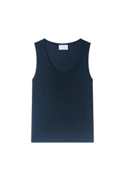 Montagut T-Shirts Et Débardeurs-Débardeur en lin flammé - Maitena 05-Bleu marine