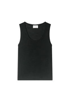 Montagut T-Shirts Et Débardeurs-Débardeur en lin flammé - Maitena 01-Noir