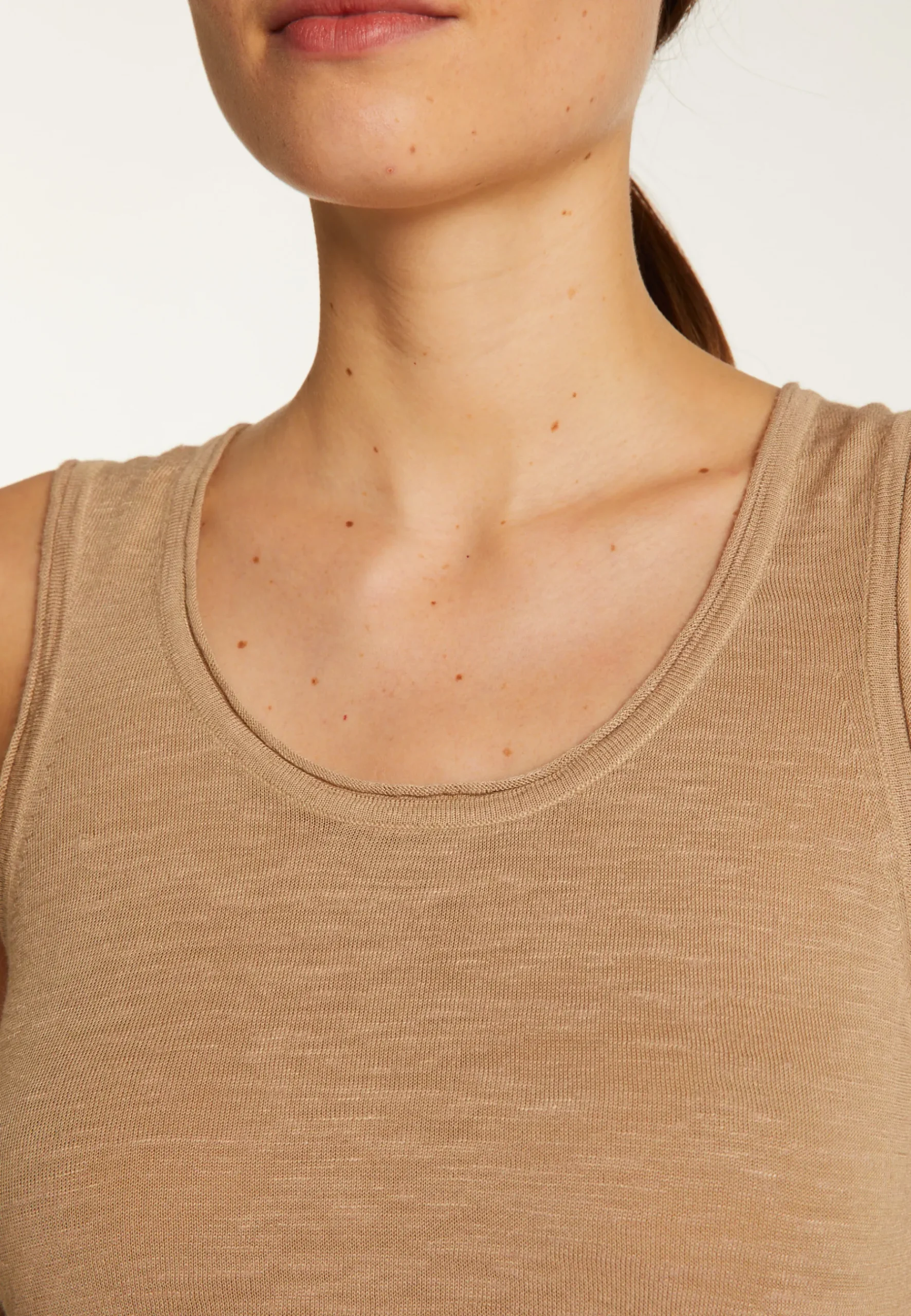 Montagut T-Shirts Et Débardeurs-Débardeur en lin flammé - Maitena 13-Beige moyen