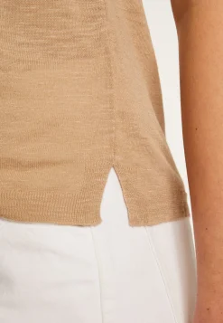 Montagut T-Shirts Et Débardeurs-Débardeur en lin flammé - Maitena 13-Beige moyen