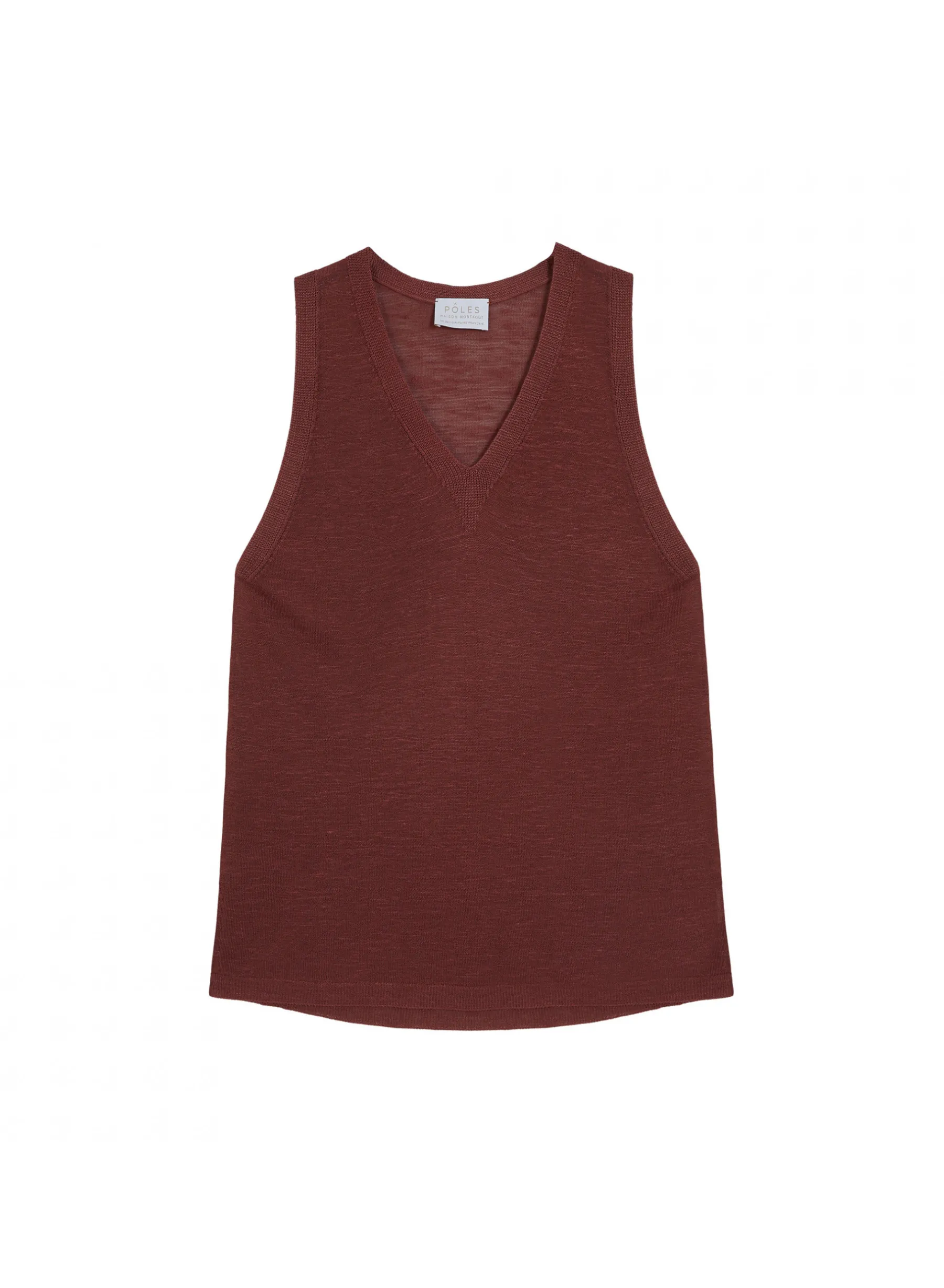 Montagut T-Shirts Et Débardeurs-Débardeur en lin flammé - Tahiti 51-Bordeaux