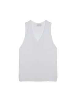 Montagut T-Shirts Et Débardeurs-Débardeur en lin flammé - Tahiti 02-Blanc