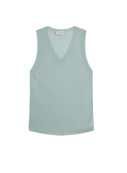 Montagut T-Shirts Et Débardeurs-Débardeur en lin flammé - Tahiti 23-Vert clair