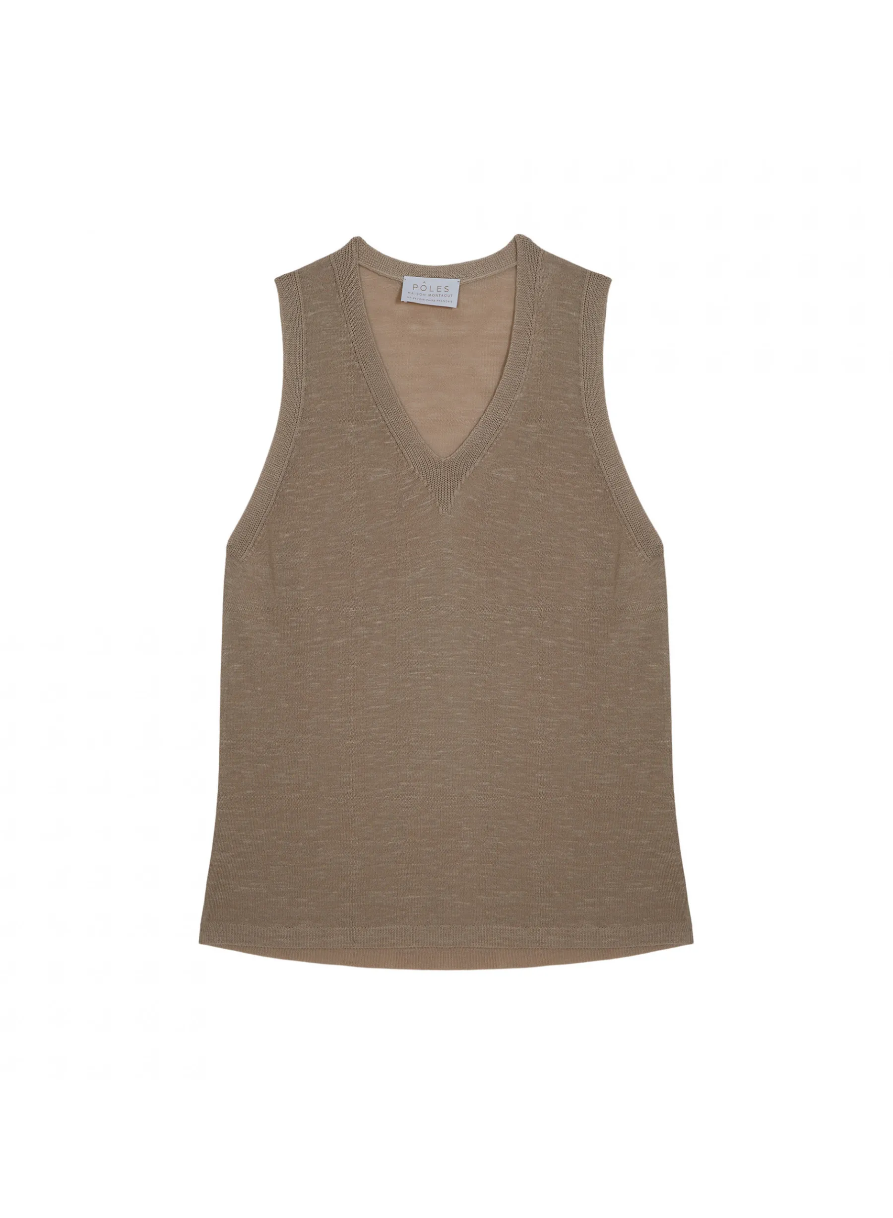 Montagut T-Shirts Et Débardeurs-Débardeur en lin flammé - Tahiti 12-Beige clair