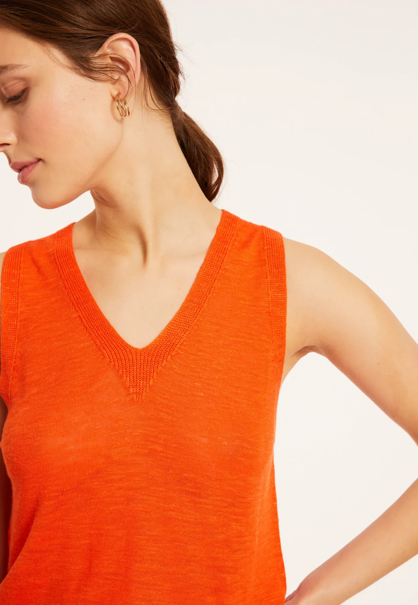 Montagut T-Shirts Et Débardeurs-Débardeur en lin flammé - Tahiti 15-Orange