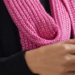 Montagut Accessoires-Echarpe en viscose et baby alpaga - Genu 26-Rose foncé