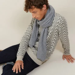 Montagut Accessoires-Echarpe unisexe en cachemire - Bubu 09-Gris moyen