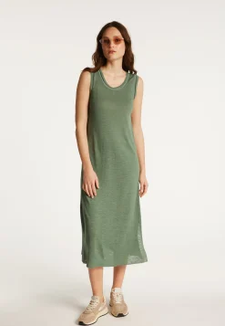 Montagut Jupes Et Robes-Ensemble robe en lin et coton - Dayana 83-Kaki