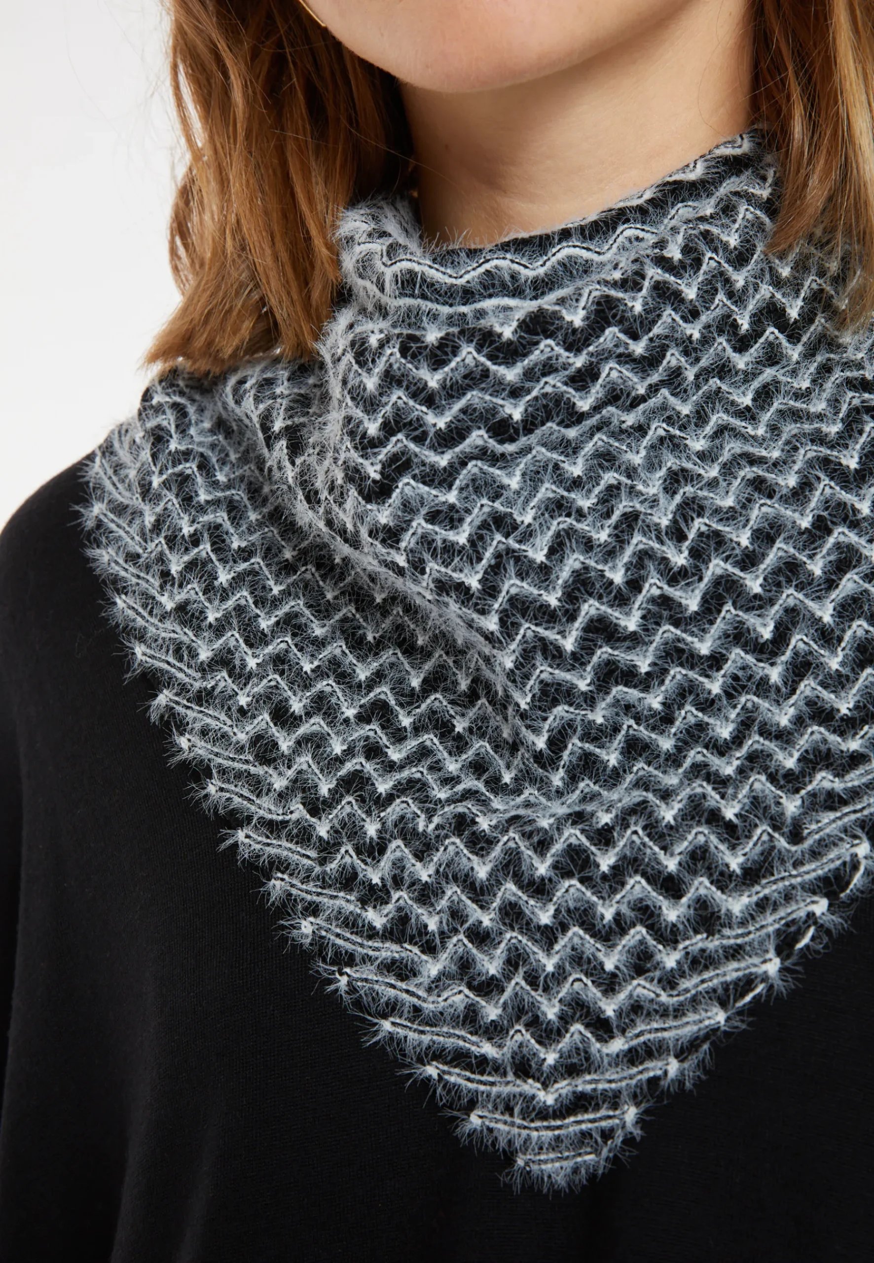 Montagut Accessoires-Foulard en laine - Lotte 01-Noir