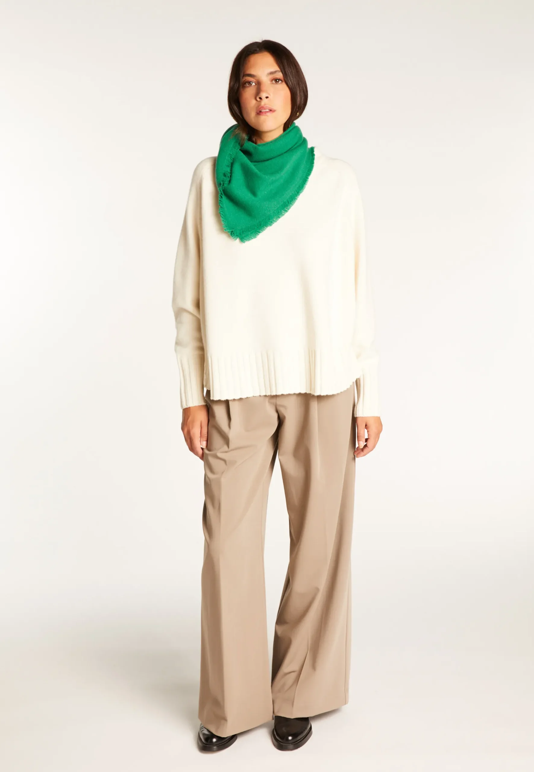 Montagut Accessoires-Foulard unisexe en cachemire - Lou 22-Vert moyen