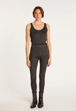 Montagut Pantalons Et Shorts-Fuseau en laine - Gita 01-Noir