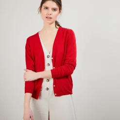 Montagut Vestes Et Cardigans-Gilet 100% laine mérinos - Baby 20-Rouge foncé