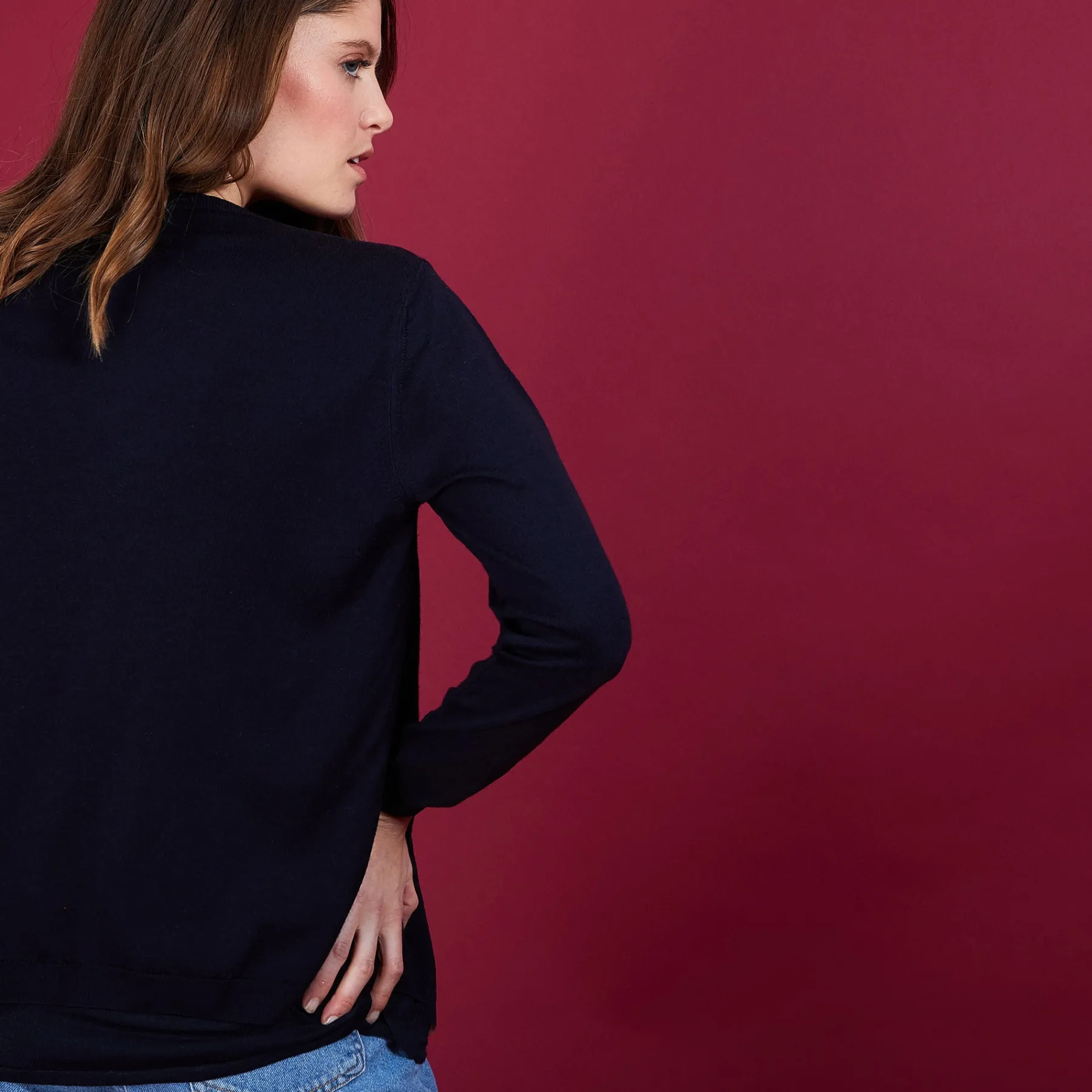 Montagut Vestes Et Cardigans-Gilet 100% laine mérinos - Baby 05-Bleu marine