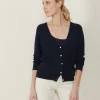 Montagut Vestes Et Cardigans-Gilet à poches en lin flammé - Beauté 05-Bleu marine