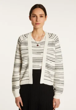 Montagut Vestes Et Cardigans-Gilet à rayures en coton - Darcy 82-Ecru