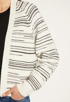 Montagut Vestes Et Cardigans-Gilet à rayures en coton - Darcy 82-Ecru