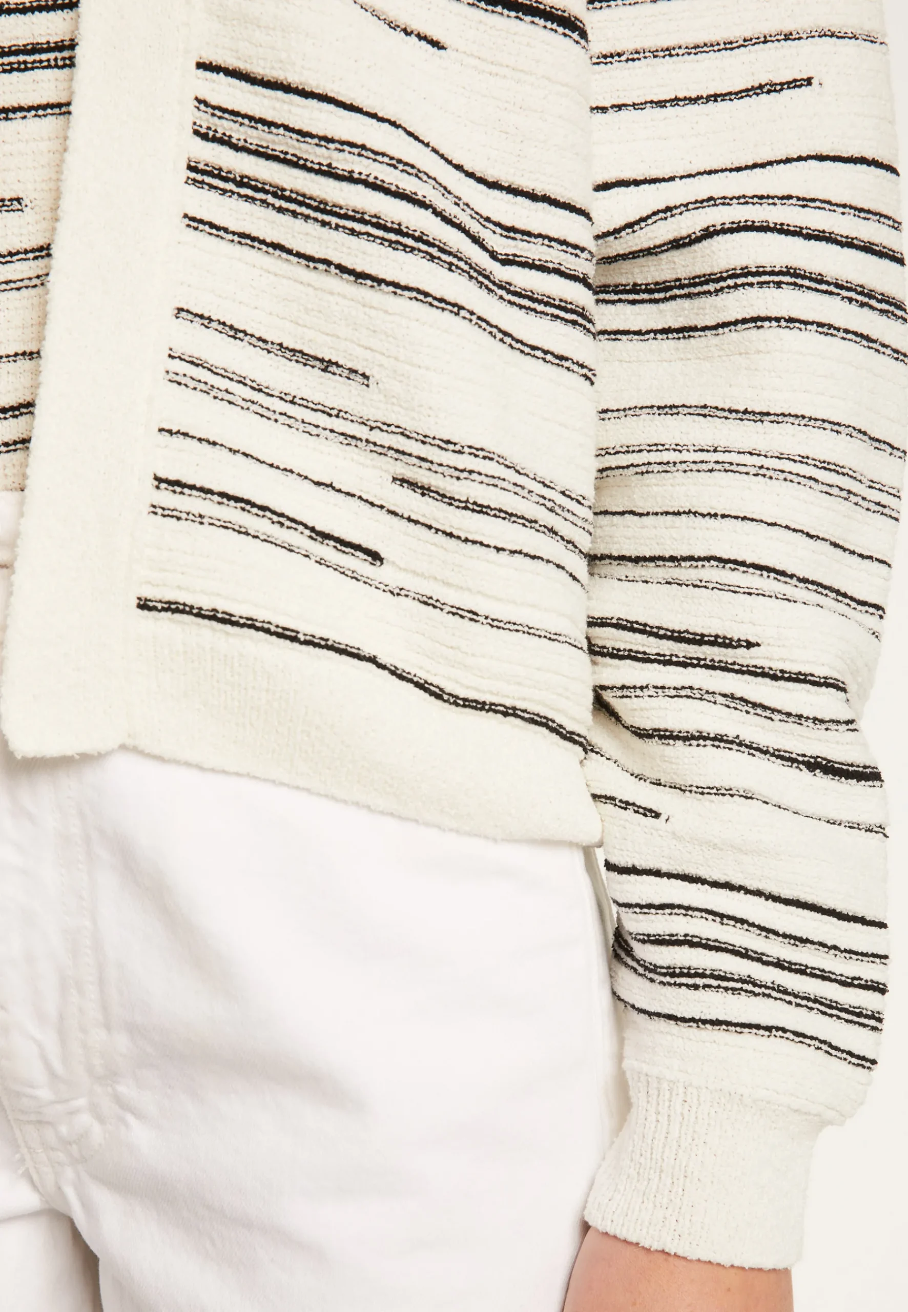 Montagut Vestes Et Cardigans-Gilet à rayures en coton - Darcy 82-Ecru