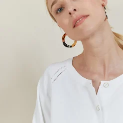 Montagut Vestes Et Cardigans-Gilet avec cordon en coton - Aniss 02-Blanc
