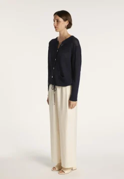 Montagut Vestes Et Cardigans-Gilet avec cordon en lin - Mellia 05-Bleu marine