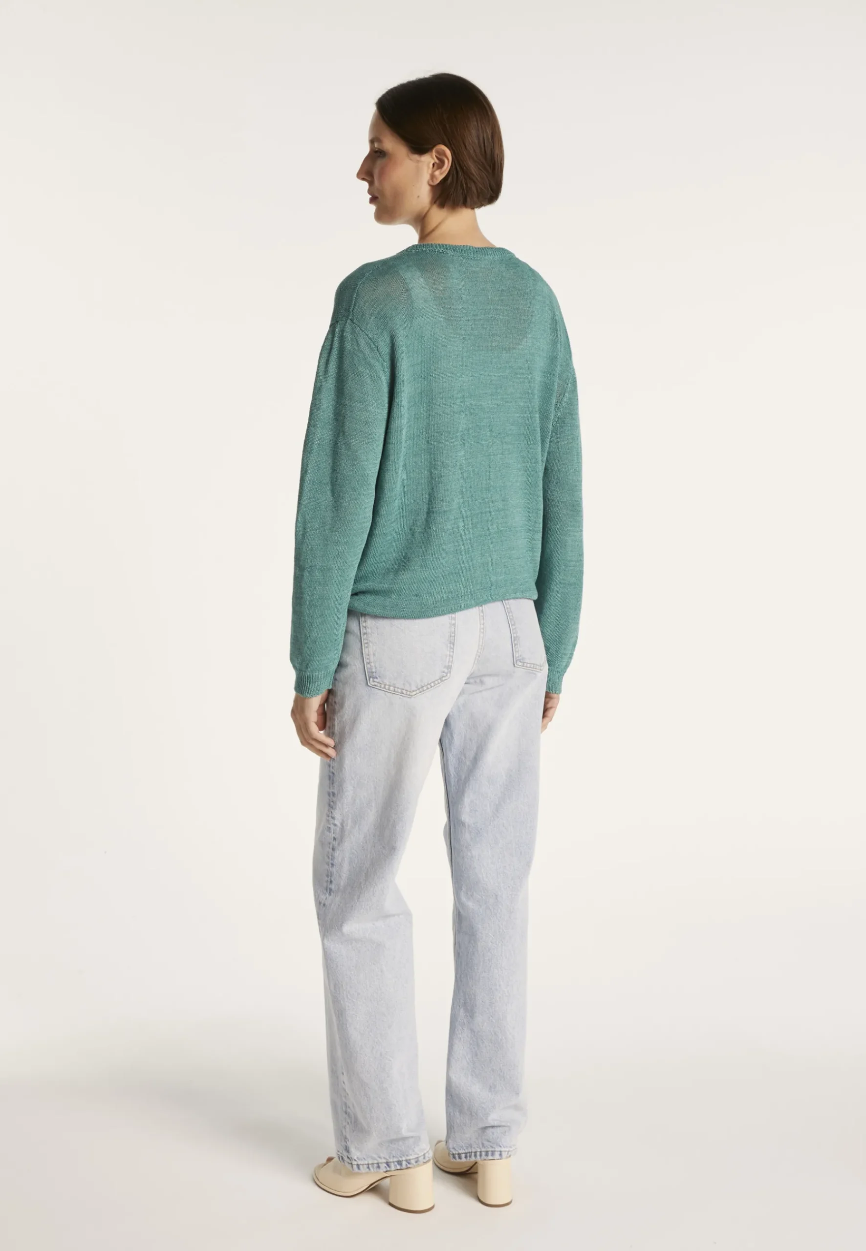 Montagut Vestes Et Cardigans-Gilet avec cordon en lin - Mellia 21-Vert foncé