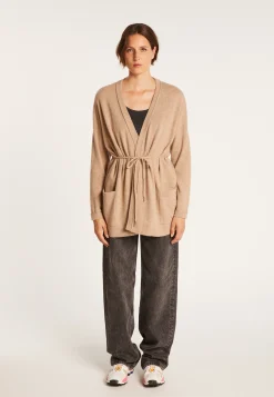 Montagut Vestes Et Cardigans-Gilet avec poches en cachemire - Ouria 14-Beige foncé