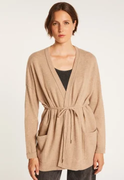 Montagut Vestes Et Cardigans-Gilet avec poches en cachemire - Ouria 14-Beige foncé
