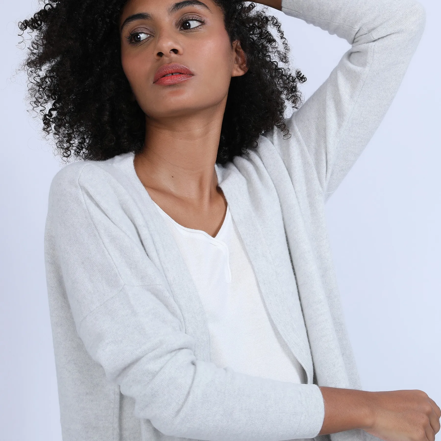 Montagut Vestes Et Cardigans-Gilet avec poches en cachemire - Ouria 11-Gris clair