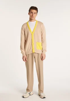 Montagut Vestes Et Cardigans-Gilet bicolore en gros coton - Pierra 13-Beige moyen